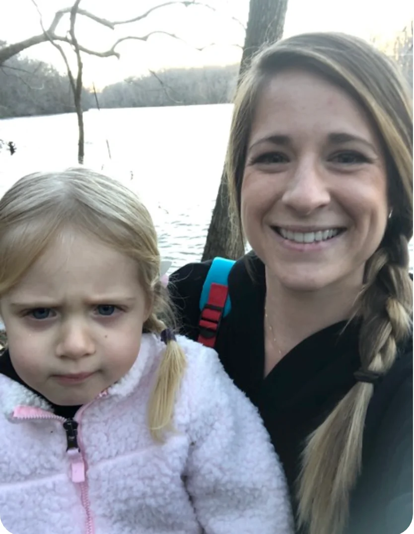 Concrete Feet with daughter at the lake